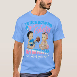 Camiseta Touchdowns ou Tutus Mawmaw ama sua revelação de gê
