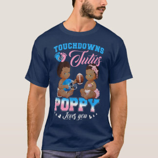 Camiseta Touchdowns ou Tutus Poppy ama sua revelação de gên