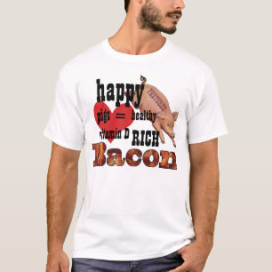 Camiseta Toucinho de Porcos Criados ao Ar Livre Porco Fofo