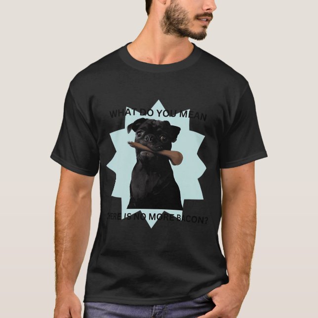 Camiseta Toucinho de Pug Preto (Frente)