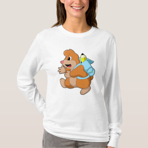 Camiseta Toupeira como Estudante com Mochila