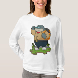 Camiseta Toupeira como Mochileiro com Mochila