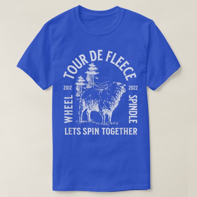Camiseta Tour de Fleece Fiber for Spinning Wheels Handspinn (Frente do Design)