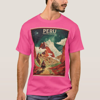 Camiseta Tour de Poster vintage de Machu Picchu Starry Nigh