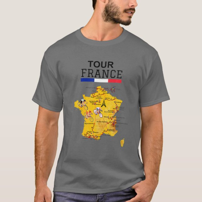 Camiseta Tour France ciclando Jersey Bicycle French Road Ra (Frente)