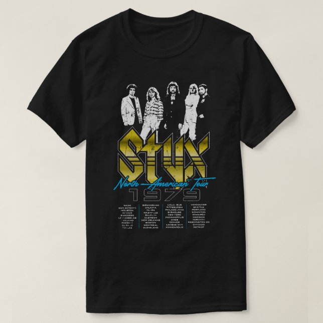 Camiseta Tour norte-americano STYX (Frente do Design)