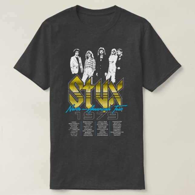 Camiseta Tour norte-americano STYX (Frente do Design)