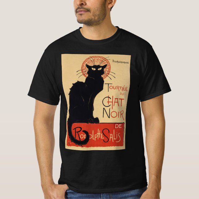 Camiseta Tournee du Chat Noir Vintage Black Art Nouveau (Frente)
