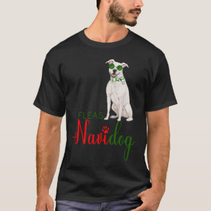 Camiseta Touro Branco Engraçado Fleas Navidog