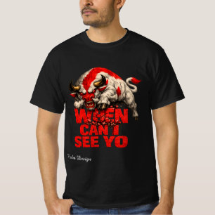 Camiseta Touro Branco procurando um encontro