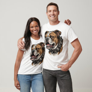 Camiseta Touro Bravo Marrom com Ilustração de Colar com Esp