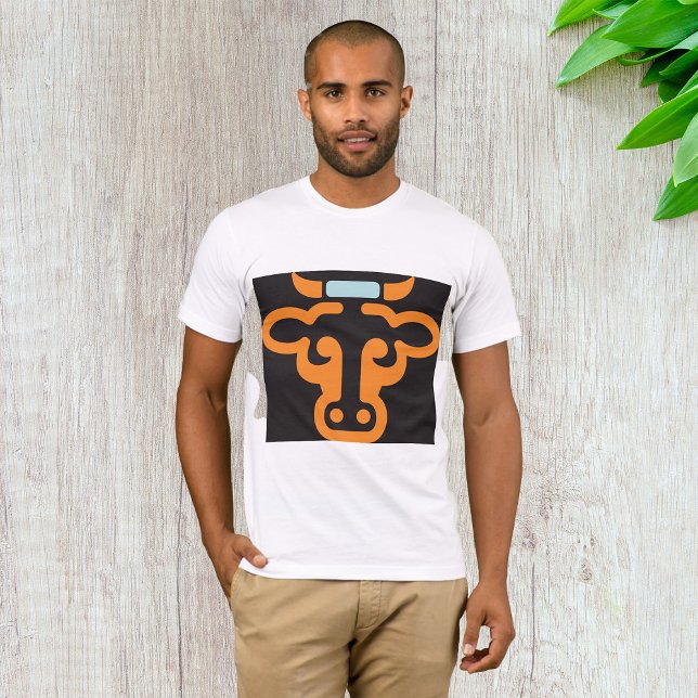 Camiseta Touro Cabeça Laranja Minimalista Vaca (Criador carregado)