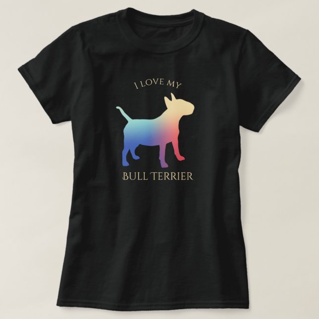 Camiseta Touro Colorido Terrier Silhouette (Frente do Design)