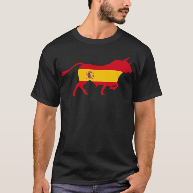 Camiseta Touro Com As Cores Da Bandeira De Espanha (Frente)
