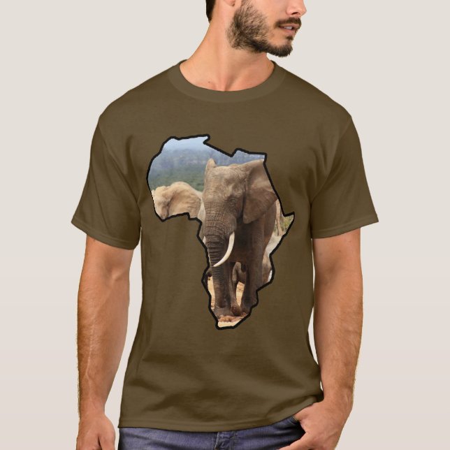 Camiseta Touro de Elefante Continente Africano (Frente)