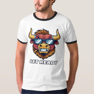 Camiseta Touro de Mau retrô com óculos escuros e texto pron