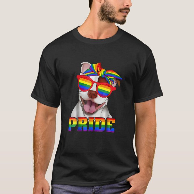 Camiseta Touro de Orgulho gay de Pitbull Touro LGBT (Frente)
