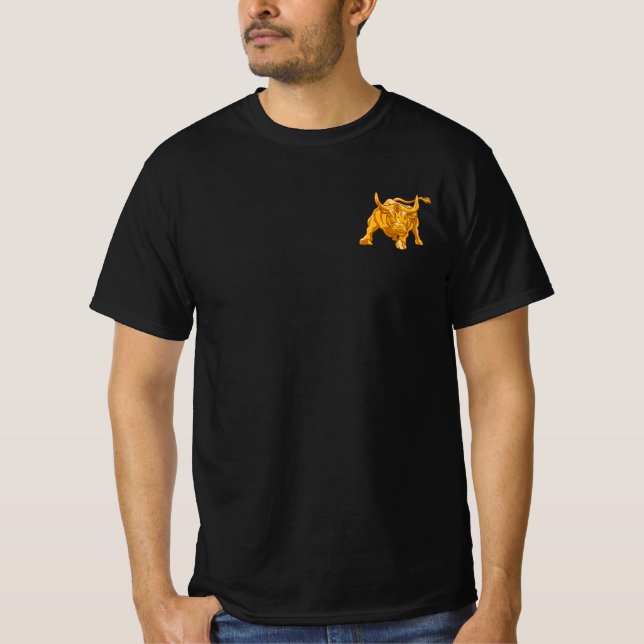 Camiseta Touro de Ouro com Logotipo do Bitcoin  (Frente)