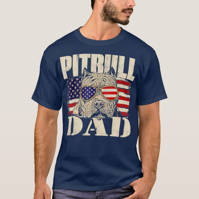 Camiseta Touro de Pai de Pitbull Touro de Lover Pibble Pitt (Frente)