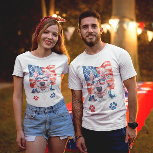 Camiseta Touro de Terriers Vermelho Branco e Azul 4 de Julh