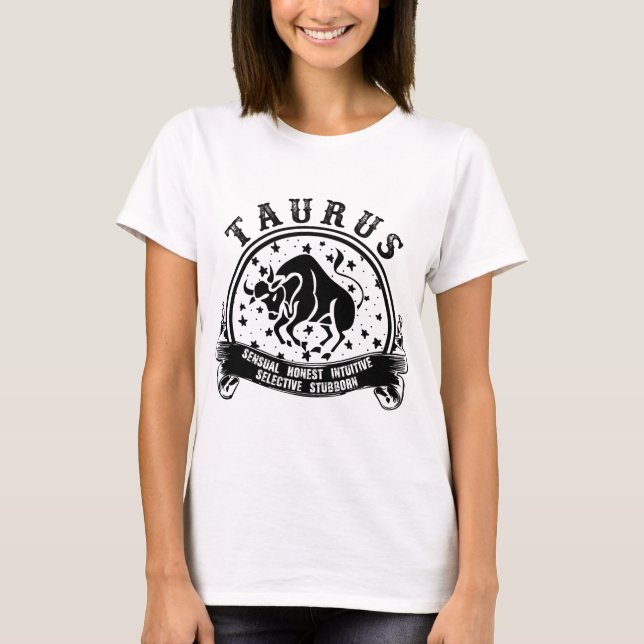 Camiseta Touro Elegante: Taurus Zodiac Tee (Frente)
