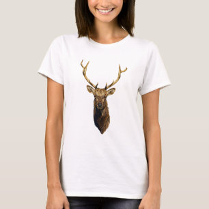 Camiseta Touro Elk Cabeça Natureza animal Arte selvagem