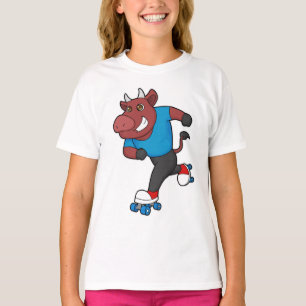 Camiseta Touro em patinagem em linha com skates