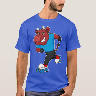Camiseta Touro em patinagem em linha com skates