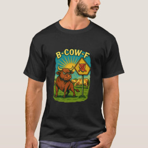 Camiseta Touro Engraçado Malvado Vaca Protesto Anti-Carne A