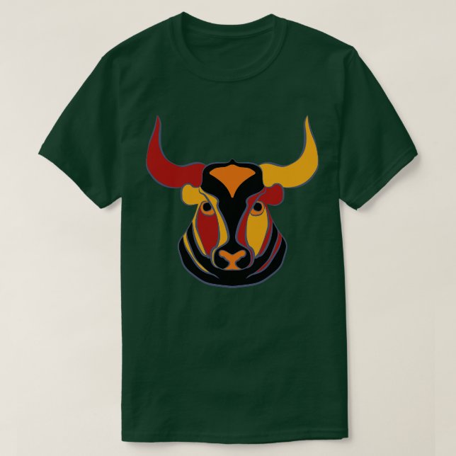 Camiseta Touro Espanhol Irritado Toro em Cores Tropicais (Frente do Design)