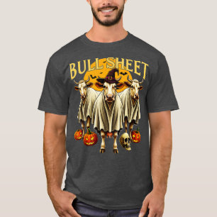 Camiseta Touro Folha Engraçada Vaca Halloween Fantasma