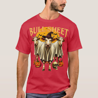 Camiseta Touro Folha Engraçada Vaca Halloween Fantasma