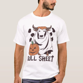 Camiseta Touro Folha Fantasma Vaca Halloween Engraçado Isto