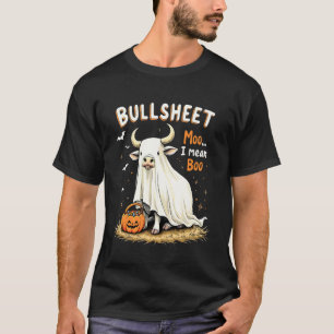 Camiseta Touro Folha Vaca Fantasma Piada Engraçada Hallowee