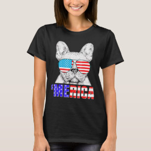 Camiseta Touro Francês Merica Murica 4 De Julho Tee