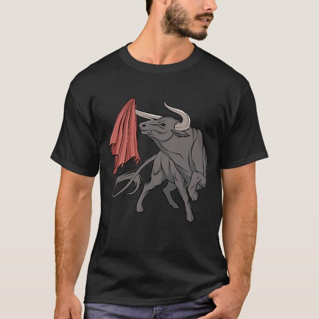 Camiseta Touro Lutando Com Espanha De Bandeiras (Frente)