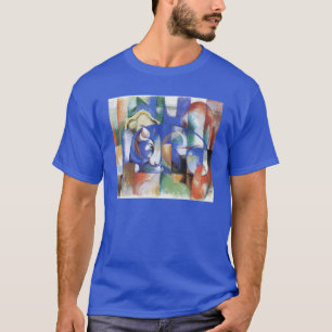 Camiseta Touro Mentiroso por Franz Marc, Arte Cubista Vinta