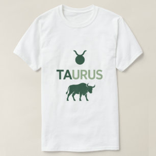 Camiseta Touro Minimalista Geométrico Zodíaco Gráfico Verde