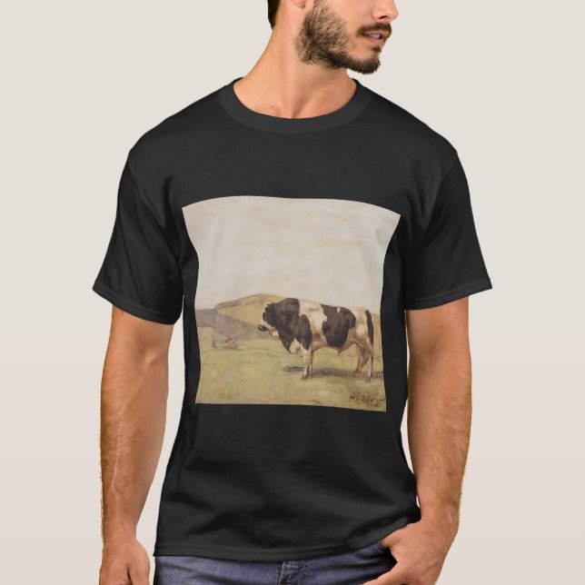 Camiseta Touro numa paisagem suíça (por Ferdinand Hodler) (Frente)