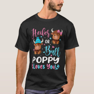 Camiseta Touro ou Novilha Papoula Ama Você Amante de Vaca d