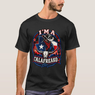Camiseta Touro Patriótico de Rodeio Western do Texas Longho