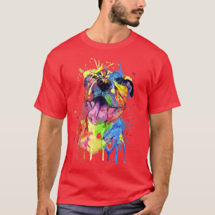 Camiseta Touro-Pop de-Arte-Bonita-Touro-Pitbull Cão-Lover-O