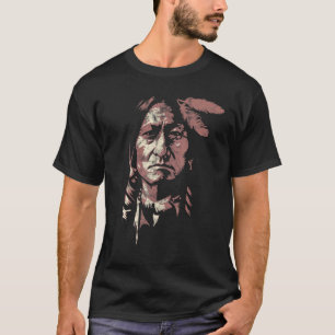 Camiseta Touro Sentado chefe nativo americano guerreiro ind
