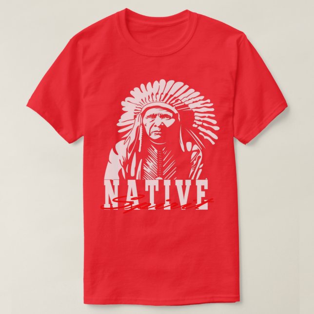Camiseta Touro Sentado com Espírito Nativo Americano (Frente do Design)