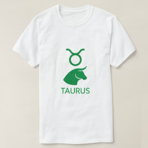 Camiseta Touro Signo do Zodíaco Touro Verde Minimalista