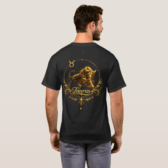 Camiseta Touro Signo do Zodíaco único, signo estelar  (Parte Traseira Completa)
