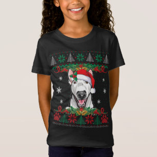 Camiseta Touro Terrier Papais noeis de Natal Feio Cachorro