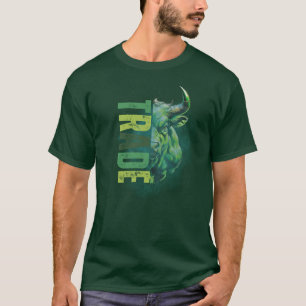 Camiseta Touro verde   Design de negociação