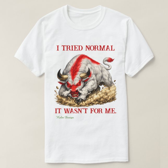Camiseta Touro Vermelho e Branco (Frente do Design)
