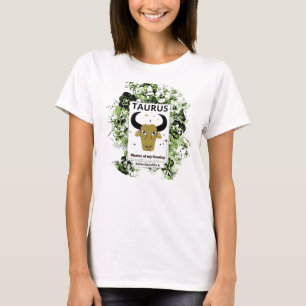 Camiseta Touro Zodíaco Mestre do Destino Arte Floral